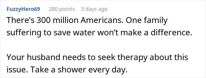 Man Battles With Wife’s Ultimatum: Give Her More Than 2 Showers Per Week Or See Her Move Out Man Battles With Wife’s Ultimatum: Give Her More Than 2 Showers Per Week Or See Her Move Out