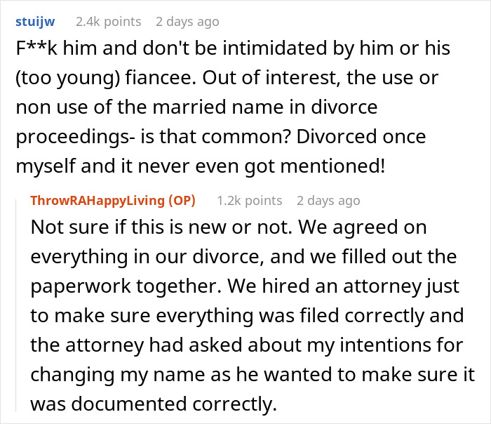 Woman Refuses To Share Last Name With Fiancé’s ‘Intimidating’ Ex, Demands She Change It Woman Refuses To Share Last Name With Fiancé’s ‘Intimidating’ Ex, Demands She Change It