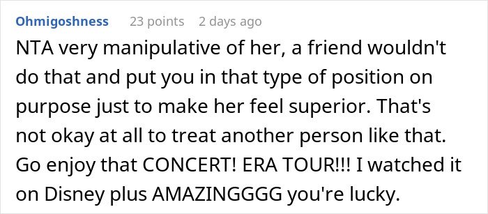 "AITA For Choosing A Concert Over My Best Friend's Wedding?" "AITA For Choosing A Concert Over My Best Friend's Wedding?"