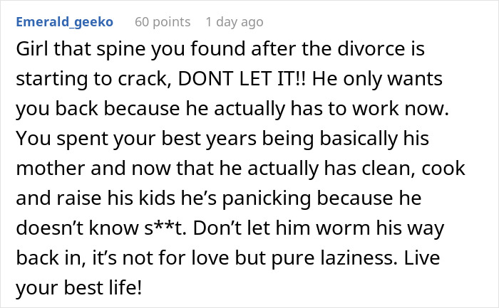 Guy Who Ignored Wife During Marriage Suddenly Wants His Old Life Back After Their Divorce