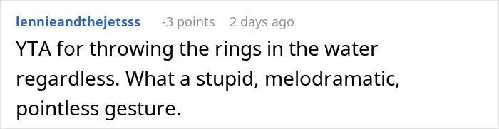 "My Husband's Jaw Hit The Floor": Wife Throws Rings In The Ocean After Husband's Cruel 'Prank' "My Husband's Jaw Hit The Floor": Wife Throws Rings In The Ocean After Husband's Cruel 'Prank'