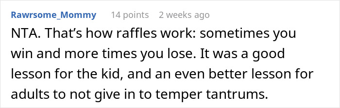 Boy Wins Big In School Raffle, Refuses To Give Up Prize To Calm Sore Loser Boy Wins Big In School Raffle, Refuses To Give Up Prize To Calm Sore Loser