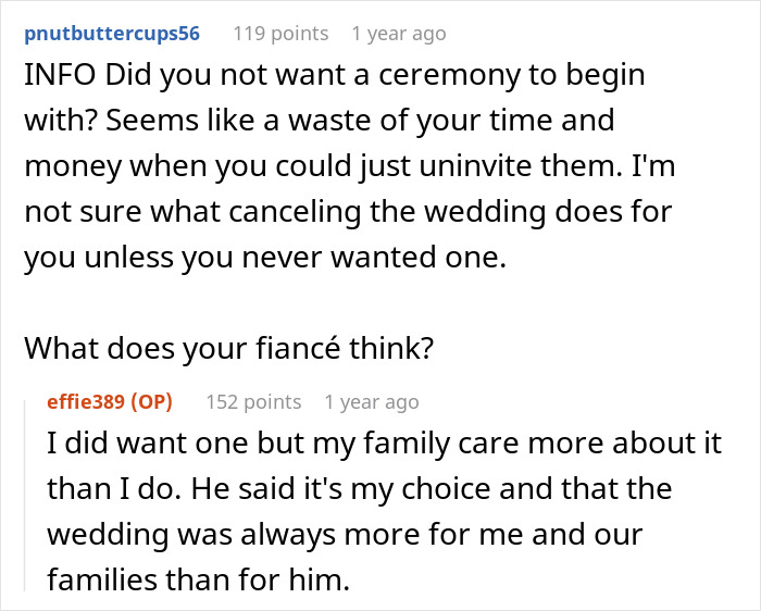 Bride's Family Bets Fiance Will End Marriage Because She Isn't Submissive, So She Cancels Wedding