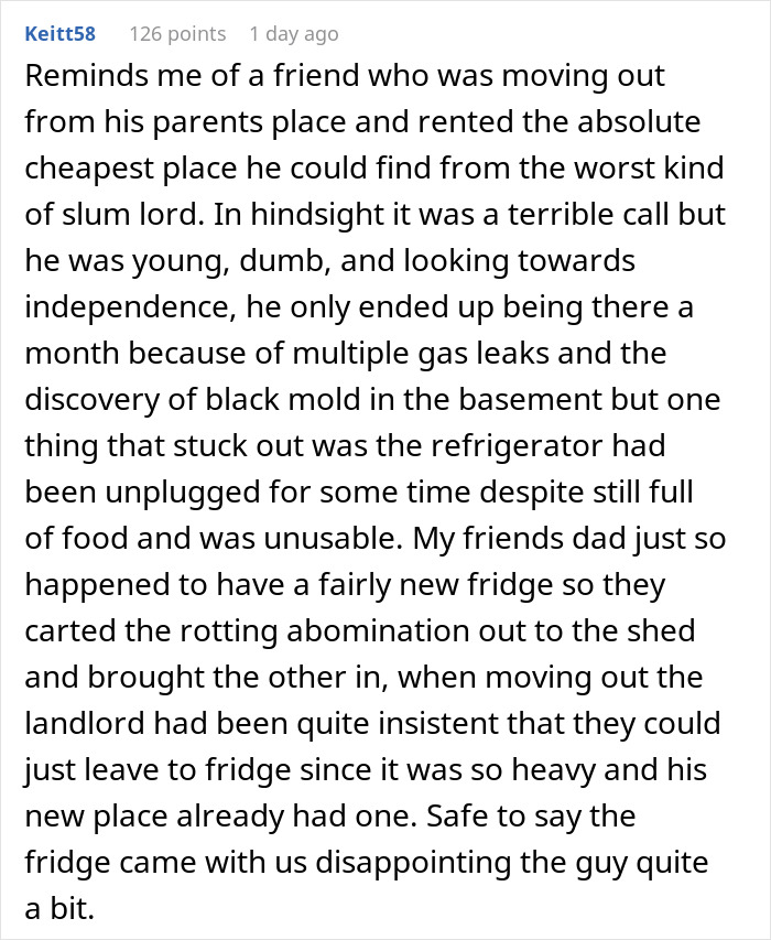 Woman Refuses To Buy Previous Tenant's Stuff, Hoping She'll Leave It Anyway, Comes To Regret It Woman Refuses To Buy Previous Tenant's Stuff, Hoping She'll Leave It Anyway, Comes To Regret It
