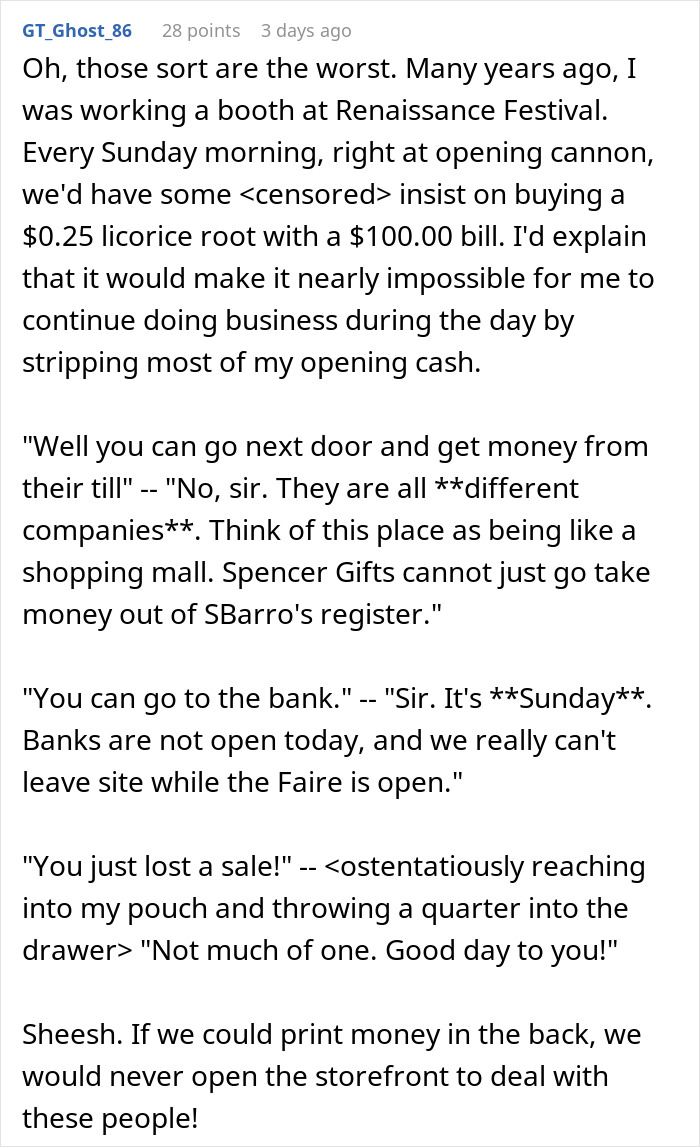 “This Is Legal Tender”: Guy Tries To Break Up $100 Bill Twice, Gets Taught A Lesson By Getting Change In Coins “This Is Legal Tender”: Guy Tries To Break Up $100 Bill Twice, Gets Taught A Lesson By Getting Change In Coins