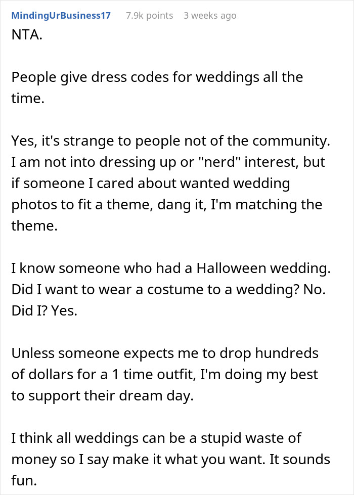 Nerdy Couple Wants A Fantasy Wedding, Guests Say They're Uncomfortable With The Theme Nerdy Couple Wants A Fantasy Wedding, Guests Say They're Uncomfortable With The Theme