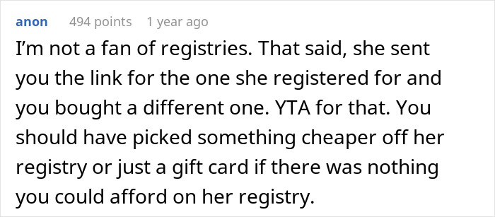 Person Gets A Different Gift For A Pregnant Friend Than On Registry, Ends Up Having To Cancel It Person Gets A Different Gift For A Pregnant Friend Than On Registry, Ends Up Having To Cancel It