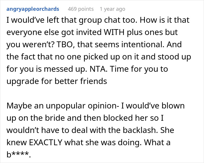 Woman Loses It Realizing Friend Had Invited Everyone But Her To Wedding, Leaves Group Chat Woman Loses It Realizing Friend Had Invited Everyone But Her To Wedding, Leaves Group Chat