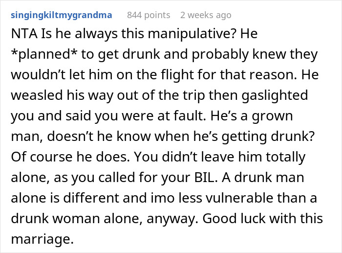 Drunk Guy Is Left At The Airport Alone When Wife Refuses To Miss Expensive Flight To See Her Family Drunk Guy Is Left At The Airport Alone When Wife Refuses To Miss Expensive Flight To See Her Family