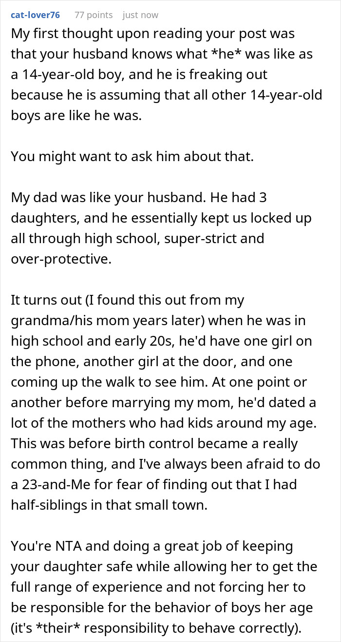 Woman Thinks Her Husband Is Being A Silly Overprotective Dad, Doesn't Realize How Serious He Is