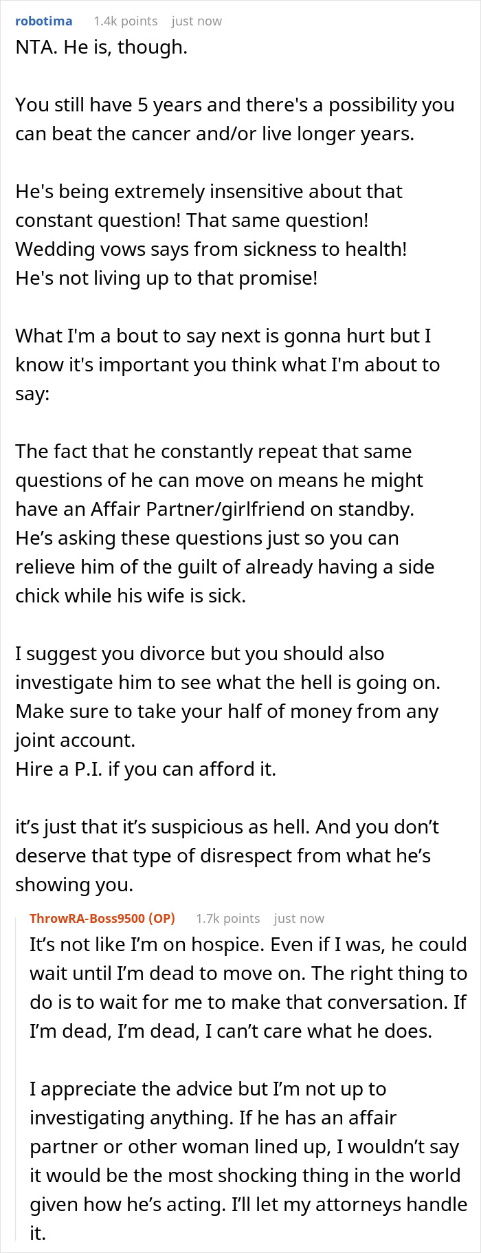 Man Keeps Asking If He Can Date Others After Wife Dies, She Gives Him Permission By Divorcing Him Man Keeps Asking If He Can Date Others After Wife Dies, She Gives Him Permission By Divorcing Him