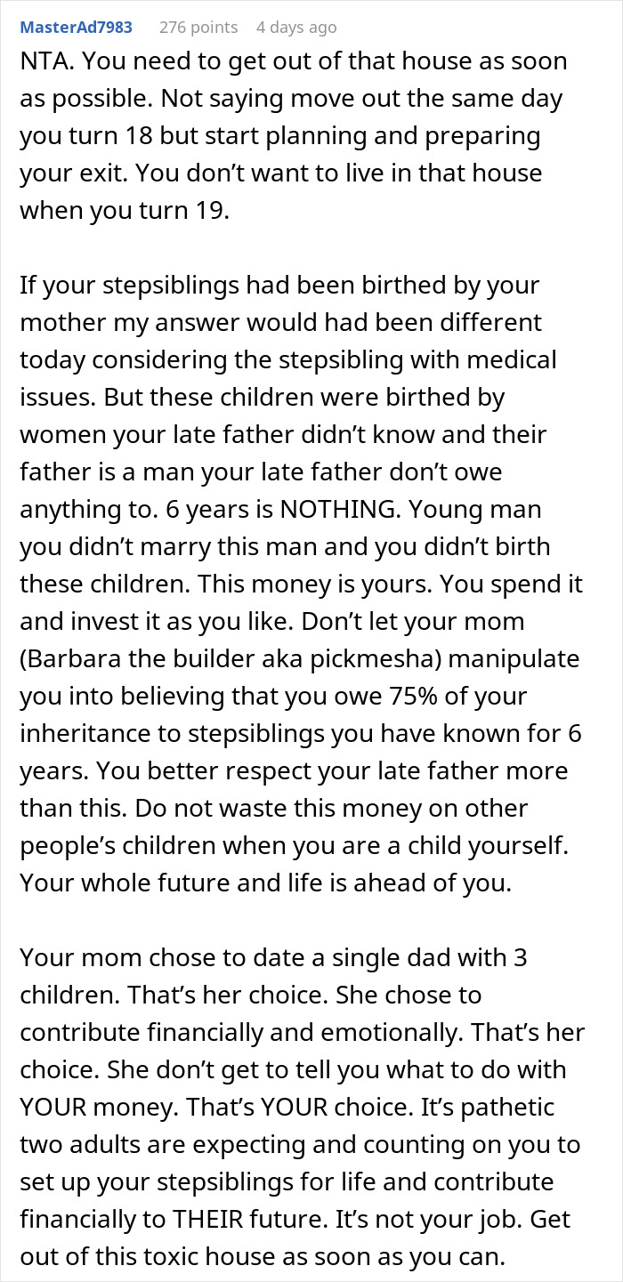 Teen Unexpectedly Inherits A ‘Crazy’ Inheritance From Dad, Drama Ensues When Mom Finds Out Teen Unexpectedly Inherits A ‘Crazy’ Inheritance From Dad, Drama Ensues When Mom Finds Out
