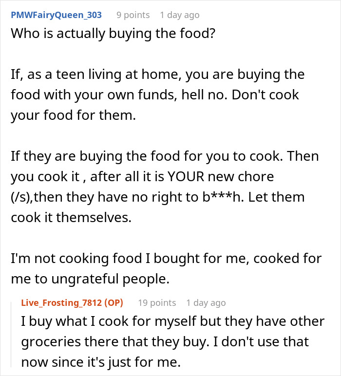 Teen Can't Keep Up With Family's Food Preferences, Starts Cooking Only For Himself, It Angers Family Teen Can't Keep Up With Family's Food Preferences, Starts Cooking Only For Himself, It Angers Family