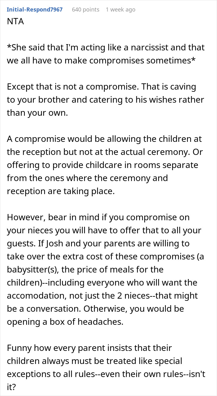 "I Called Him A Hypocrite": Guy Makes Snide Remarks Over Sister's Childfree Wedding, Is Called Out "I Called Him A Hypocrite": Guy Makes Snide Remarks Over Sister's Childfree Wedding, Is Called Out