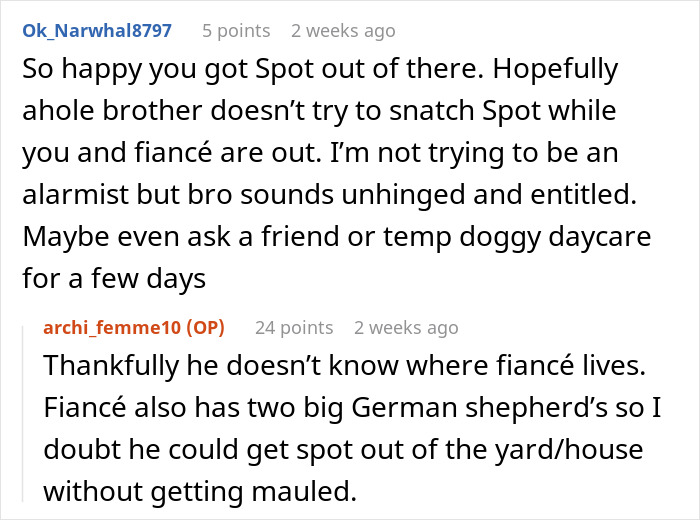 Woman Is Horrified Brother Wants To Take Dog On His Fishing Trip, Runs Away To Fiancé With It 