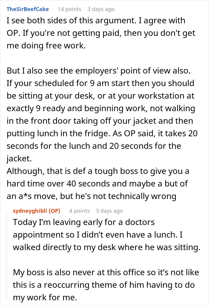 Employee Refuses To Follow Boss's Demands To Show Up Earlier