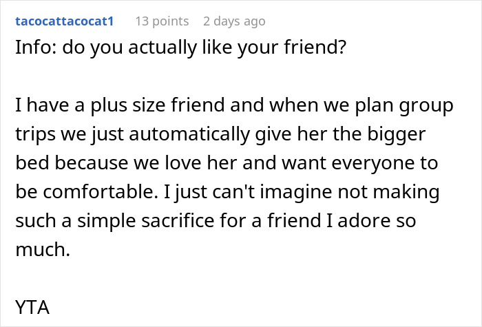 Obese Woman Turns To Friend Asking To Switch B&B Rooms, Ends Up Sobbing Instead Obese Woman Turns To Friend Asking To Switch B&B Rooms, Ends Up Sobbing Instead