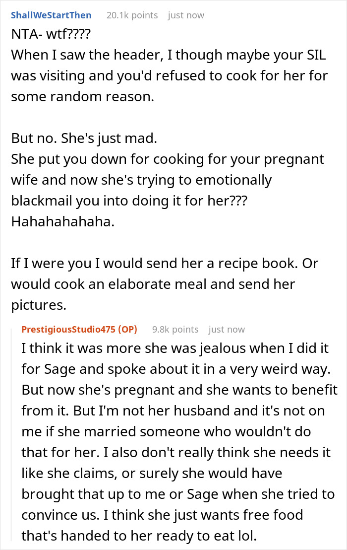 Chef Who Cooked And Cared For Wife While She Was Pregnant Is Shocked When SIL Demands Same Treatment