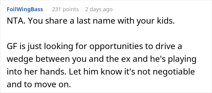 Woman Refuses To Share Last Name With Fiancé’s ‘Intimidating’ Ex, Demands She Change It Woman Refuses To Share Last Name With Fiancé’s ‘Intimidating’ Ex, Demands She Change It