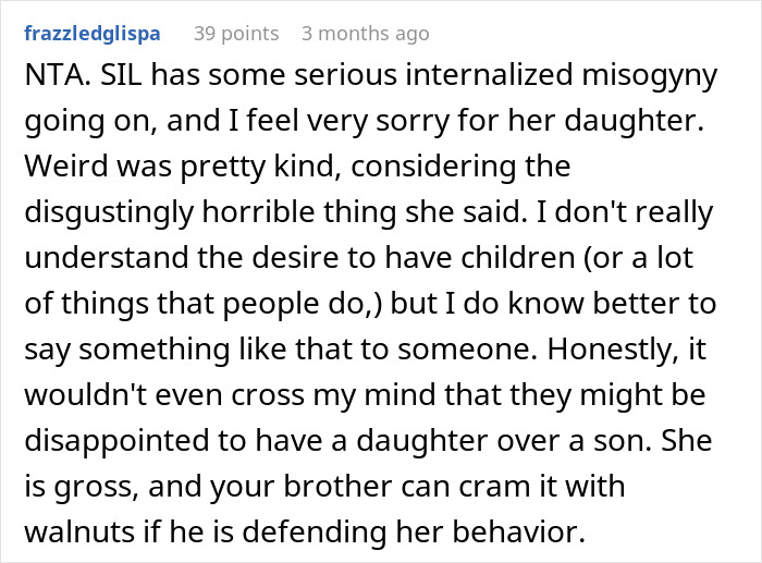 Married Couple Reveals They’re Expecting A Daughter, SIL Tells Wife She Should Feel Devastated Married Couple Reveals They’re Expecting A Daughter, SIL Tells Wife She Should Feel Devastated