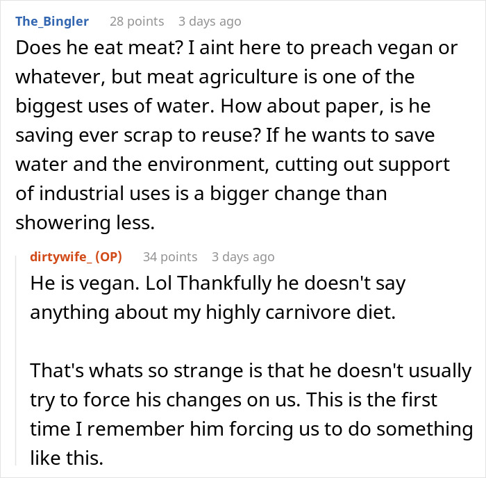 Man Battles With Wife’s Ultimatum: Give Her More Than 2 Showers Per Week Or See Her Move Out Man Battles With Wife’s Ultimatum: Give Her More Than 2 Showers Per Week Or See Her Move Out