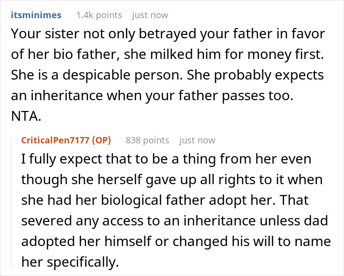 “[Am I The Jerk] For Refusing To Support My Sister After Dad Told Her He Regrets Being Her Dad?”