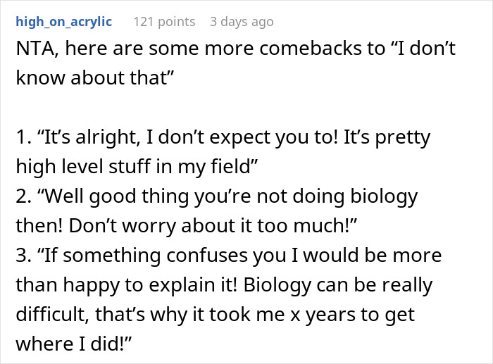 “Dinner Got Pretty Quiet”: Dad Keeps Doubting Biologist Daughter, She Tells Him She Knows Better “Dinner Got Pretty Quiet”: Dad Keeps Doubting Biologist Daughter, She Tells Him She Knows Better