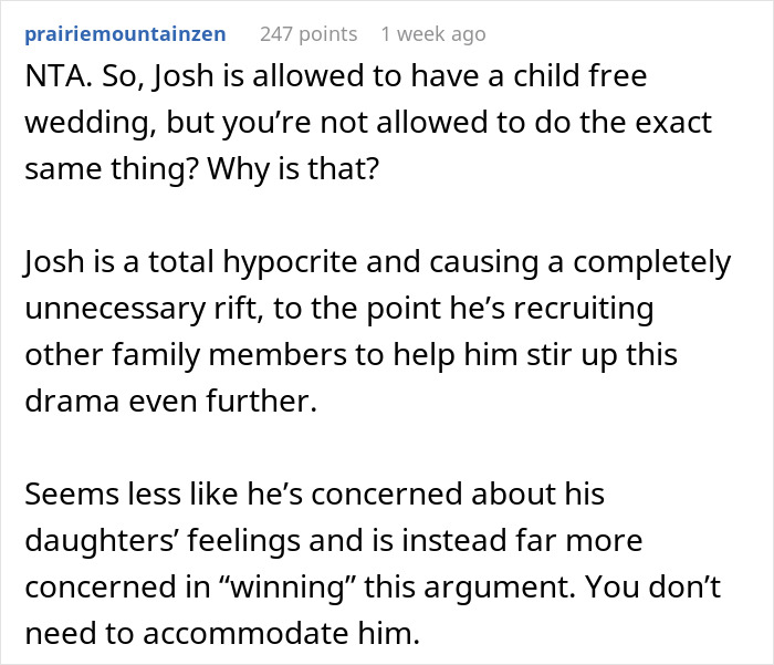 "I Called Him A Hypocrite": Guy Makes Snide Remarks Over Sister's Childfree Wedding, Is Called Out