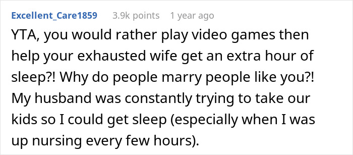 “I Want To Play Video Games”: Man Given A Reality Check After He Refuses To Help Wife With Baby