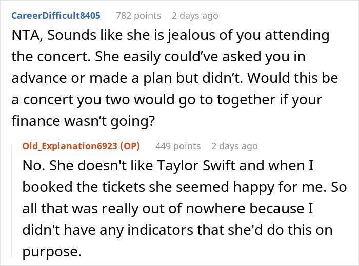"AITA For Choosing A Concert Over My Best Friend's Wedding?" "AITA For Choosing A Concert Over My Best Friend's Wedding?"