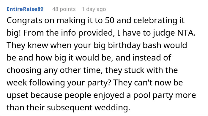 Mom Warns Son Her Birthday Party Is Going To Upstage His Wedding But He Doesn't Care, Regrets It