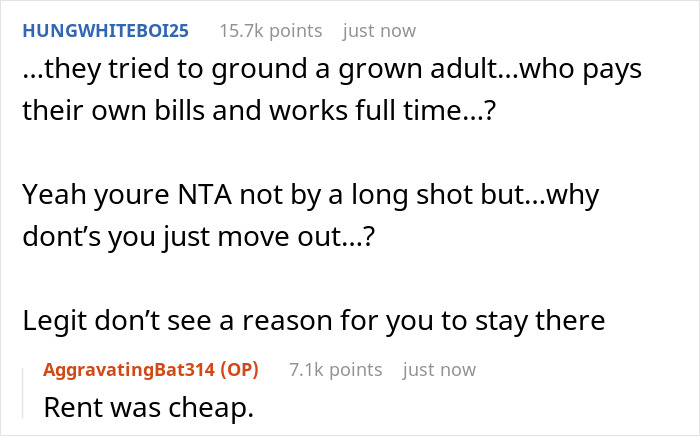 “Good Luck With That”: Parents Try To Ground 20 Y.O. Business Owner Who Pays Them Rent “Good Luck With That”: Parents Try To Ground 20 Y.O. Business Owner Who Pays Them Rent