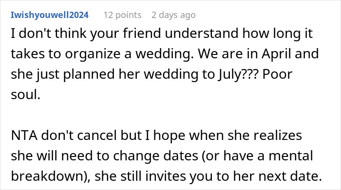 "AITA For Choosing A Concert Over My Best Friend's Wedding?" "AITA For Choosing A Concert Over My Best Friend's Wedding?"