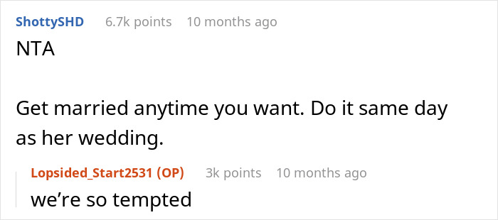 Woman Is Confused After Bridezilla Forbids Her From Getting Married During Her “Wedding Year” Woman Is Confused After Bridezilla Forbids Her From Getting Married During Her “Wedding Year”
