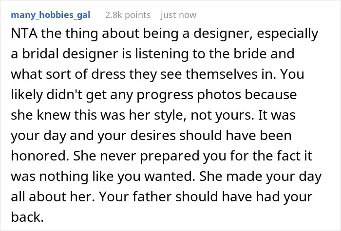 “[Am I The Jerk] For Not Wearing The Wedding Dress My Stepsister Handmade For Me?”