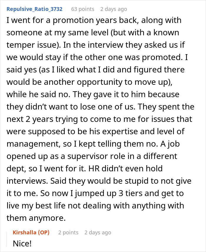 Worker Told He’s Not Qualified For A Promotion, Takes Revenge When Told To Cover For Colleague Worker Told He’s Not Qualified For A Promotion, Takes Revenge When Told To Cover For Colleague