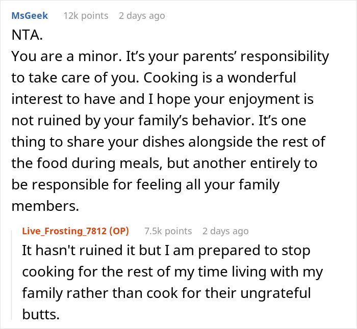 Teen Can't Keep Up With Family's Food Preferences, Starts Cooking Only For Himself, It Angers Family Teen Can't Keep Up With Family's Food Preferences, Starts Cooking Only For Himself, It Angers Family