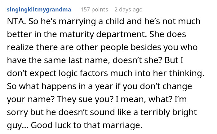 Woman Refuses To Share Last Name With Fiancé’s ‘Intimidating’ Ex, Demands She Change It Woman Refuses To Share Last Name With Fiancé’s ‘Intimidating’ Ex, Demands She Change It