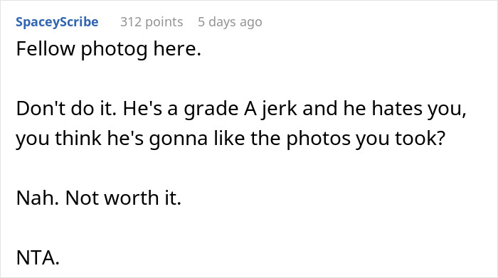 Photographer Wants To Cancel SIL's Engagement Shoot After Learning The Couple Hates Her Photographer Wants To Cancel SIL's Engagement Shoot After Learning The Couple Hates Her