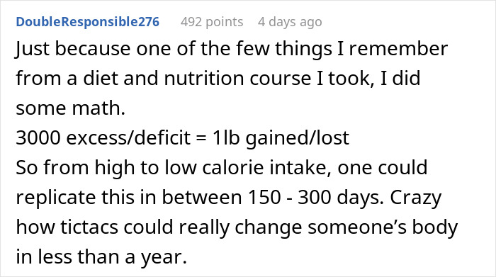 Doctors Puzzle How Person Gained 40lbs, See Them Fiddling With Tic-Tacs: “They're 0 Calories” Doctors Puzzle How Person Gained 40lbs, See Them Fiddling With Tic-Tacs: “They're 0 Calories”