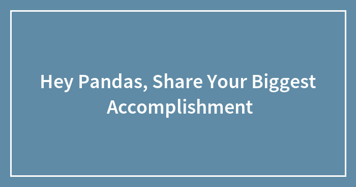 Hey Pandas, Share Your Biggest Accomplishment (Closed)