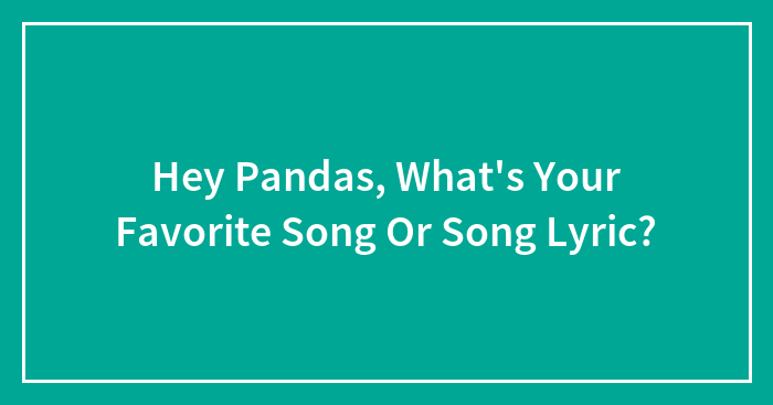 Hey Pandas, What’s Your Favorite Song Or Song Lyric?