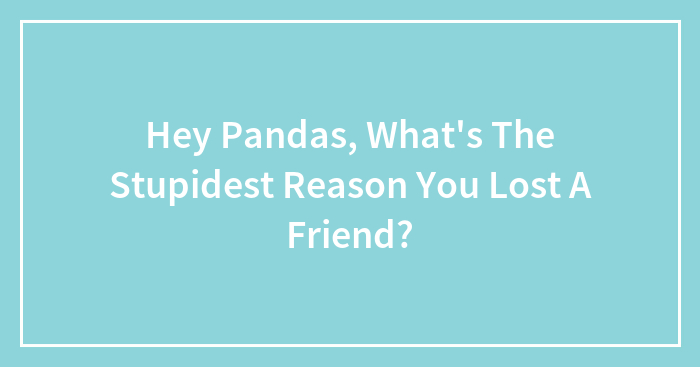 Hey Pandas, What’s The Stupidest Reason You Lost A Friend?