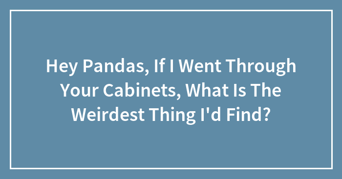 Hey Pandas, If I Went Through Your Cabinets, What Is The Weirdest Thing I’d Find?
