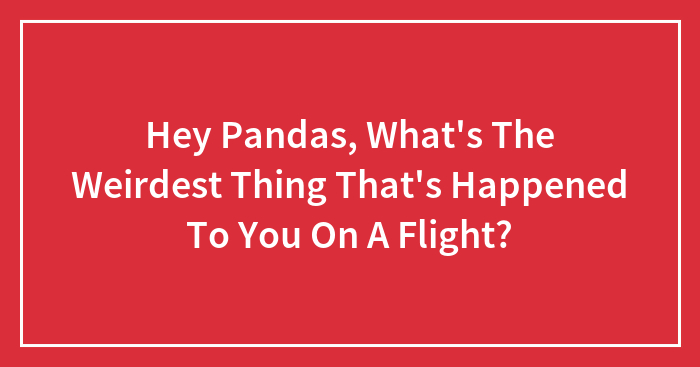 Hey Pandas, What’s The Weirdest Thing That’s Happened To You On A Flight?