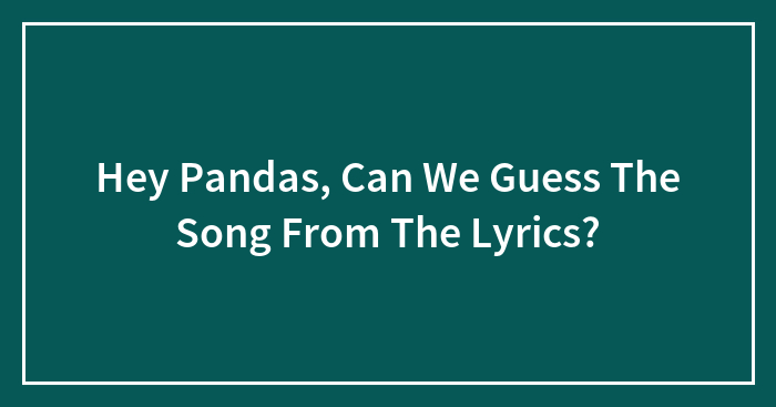Hey Pandas, Can We Guess The Song From The Lyrics?