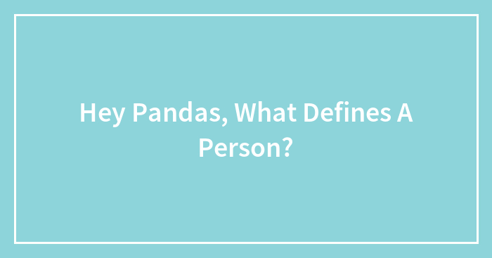 Hey Pandas, What Defines A Person?