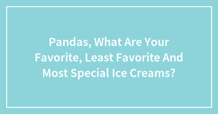 Pandas, What Are Your Favorite, Least Favorite And Most Special Ice Creams?