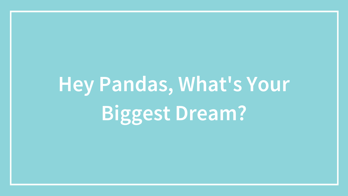 Hey Pandas, What’s Your Biggest Dream?