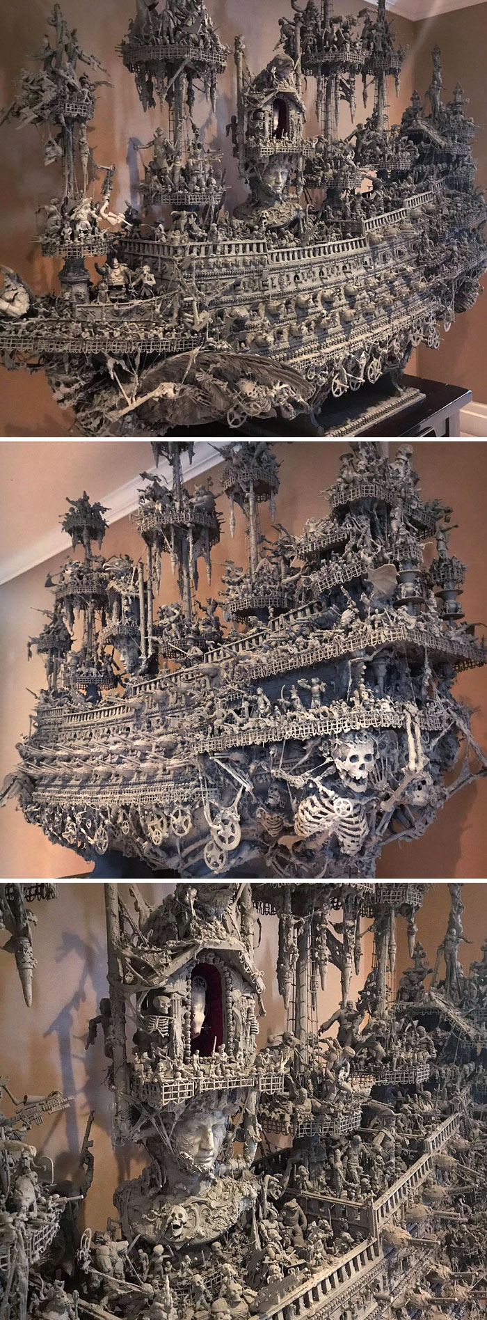 "Ark Of The Apocalypse". It Took Me About 14 Months To Complete This. My Work Stands 8 Feet On A Custom-Made Table, 7.5 Feet In Length, And About 2.5 Feet Wide